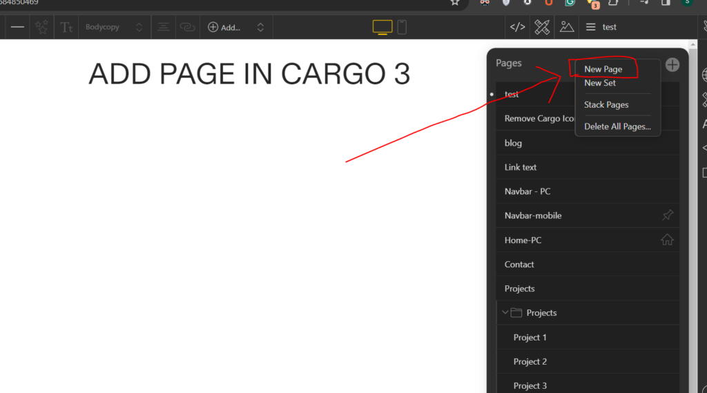 add page in cargo 3