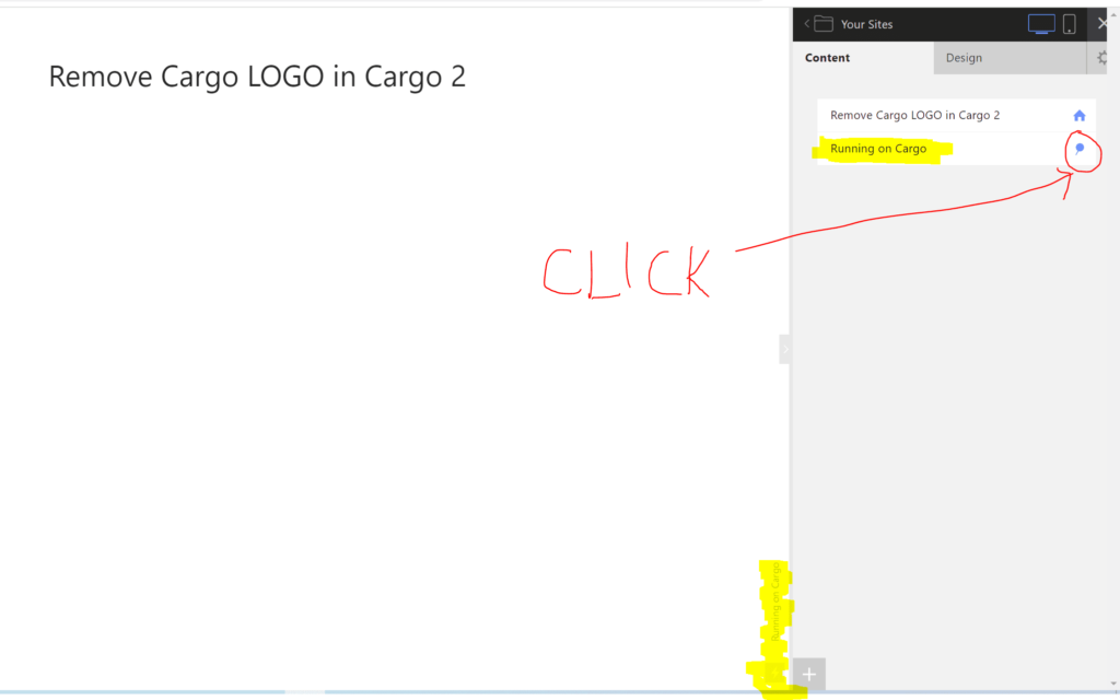 find running on cargo page