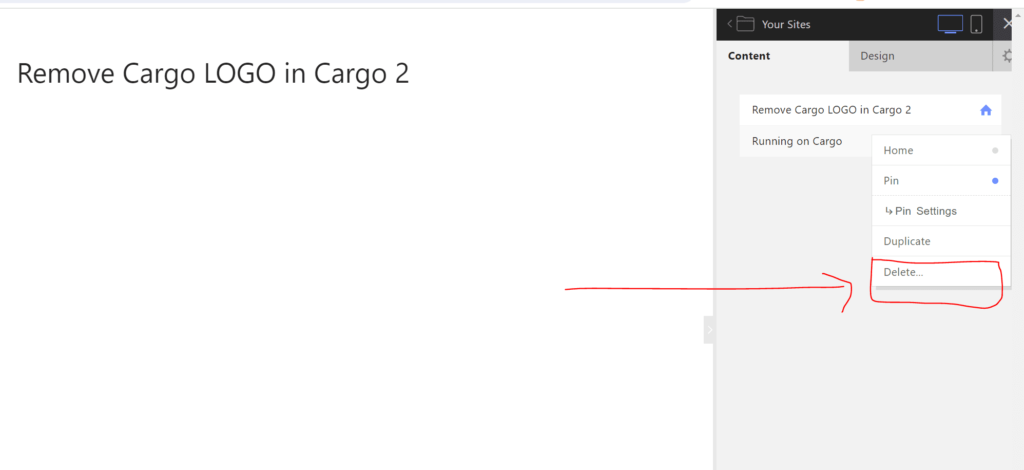 delete "running on cargo" page