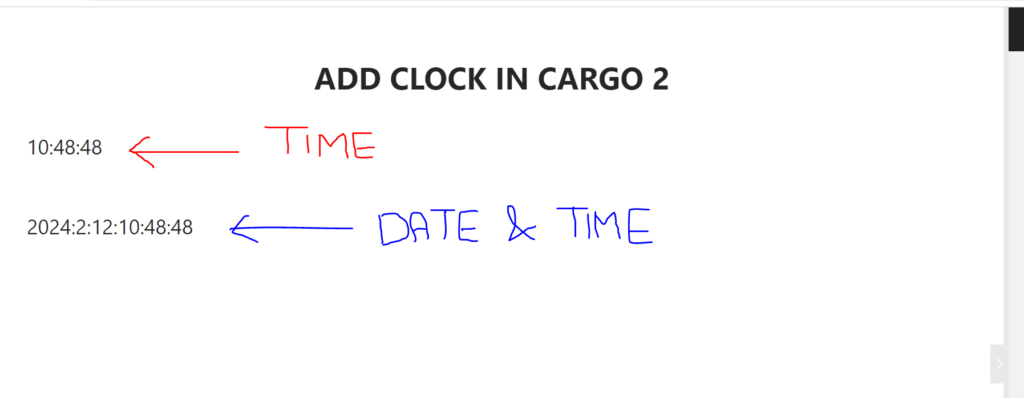 date and clock in cargo 2