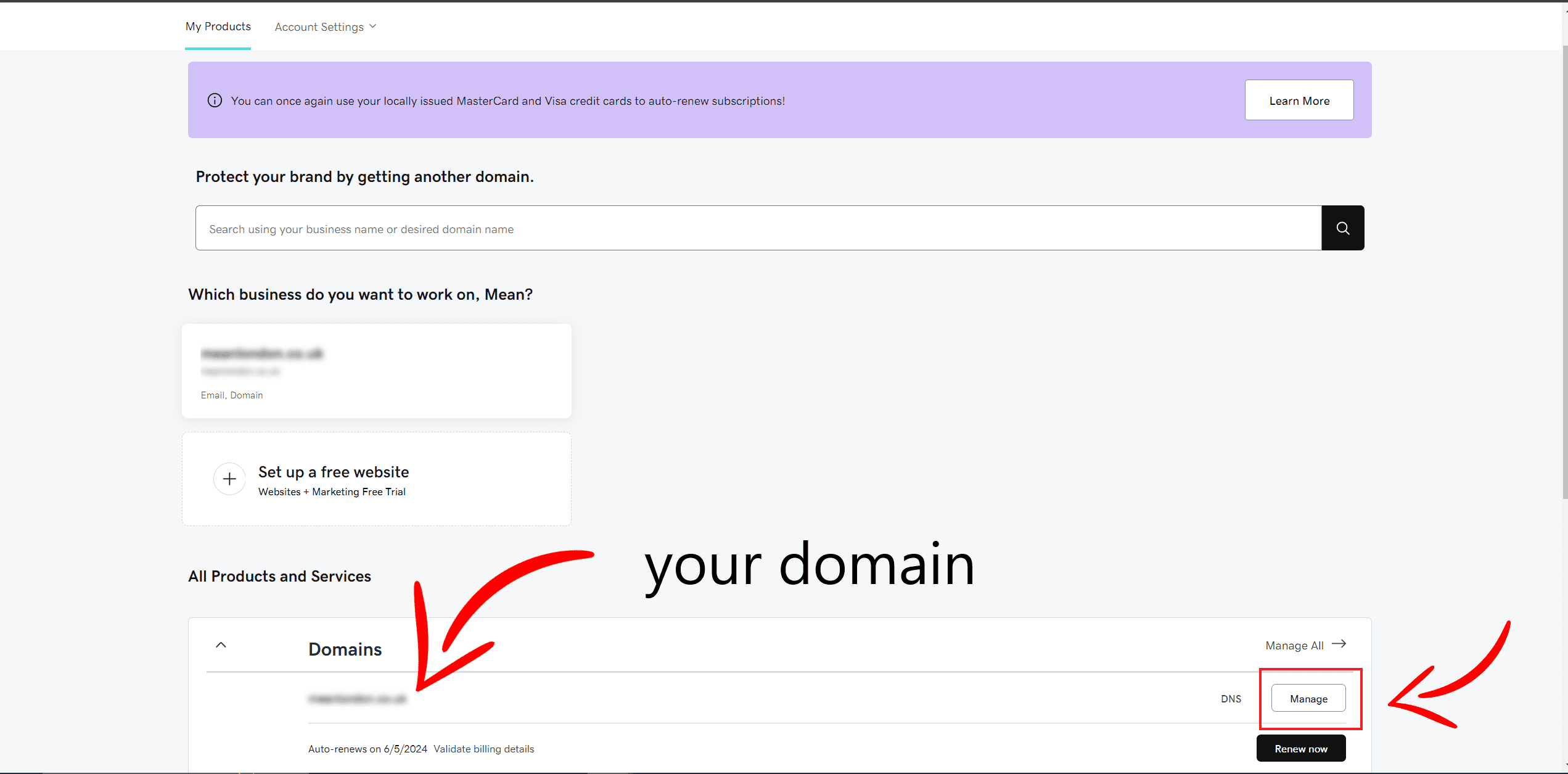 connect 3rd party domain in cargo site