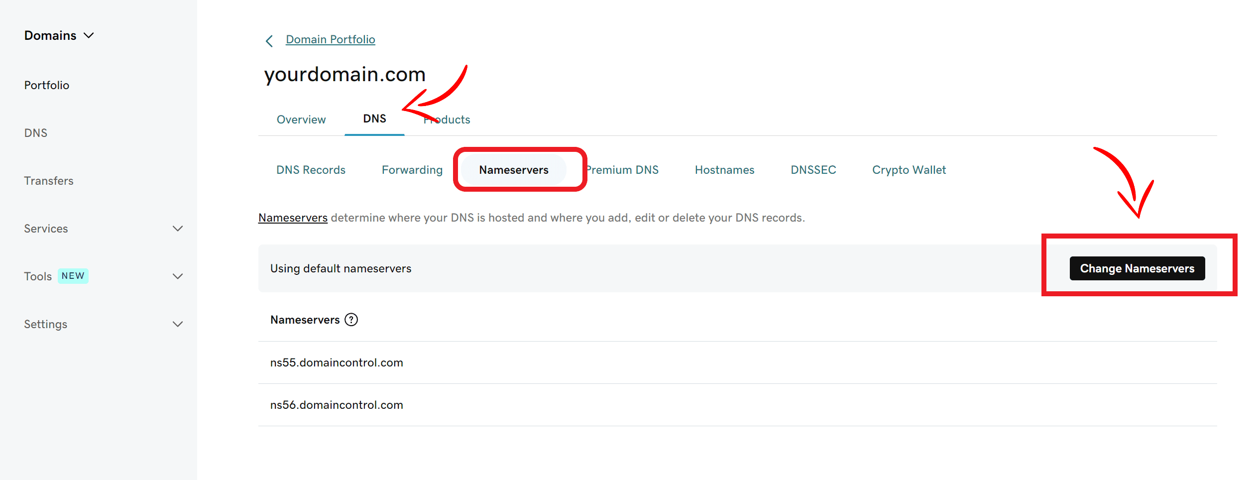 connect domain in cargo site