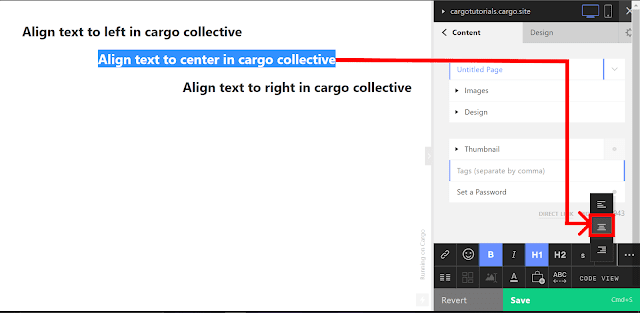 align text in cargo 2