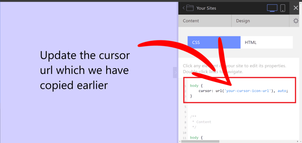 add custom cursor in Cargo 2