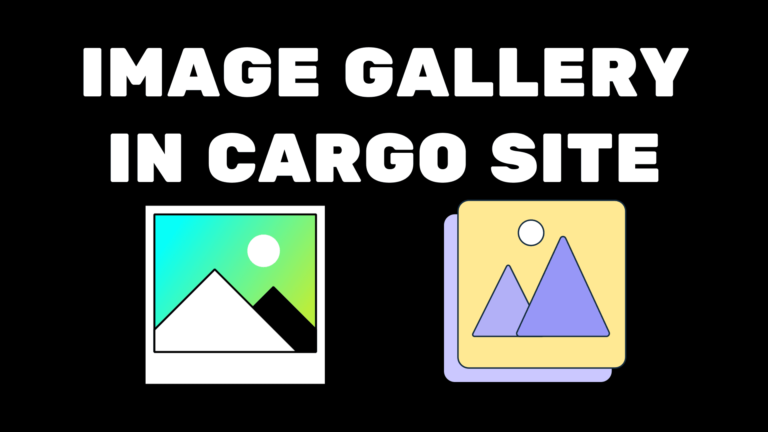 How to add image gallery in Cargo Collective Site