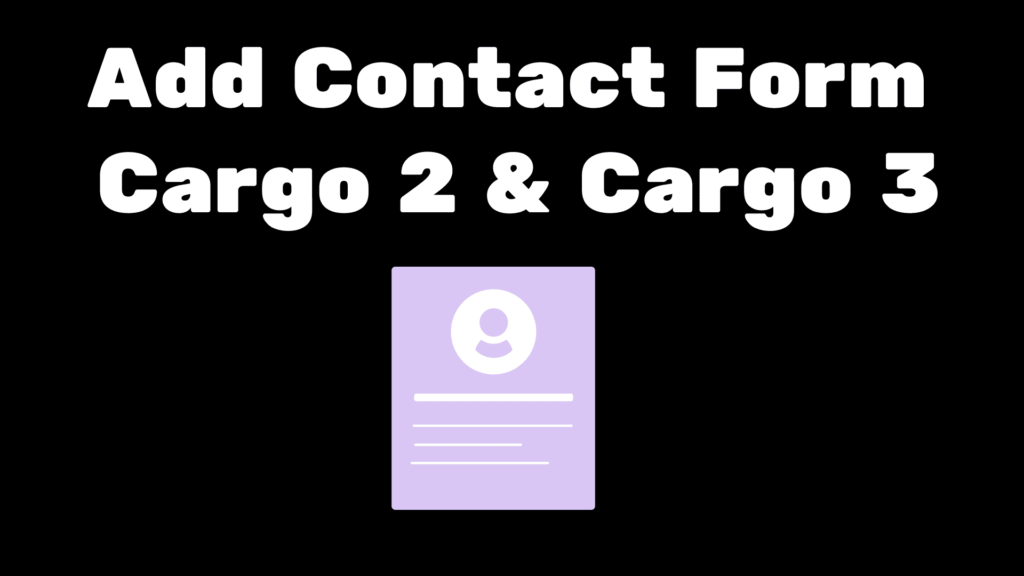 contact form in cargo collective site tutorial