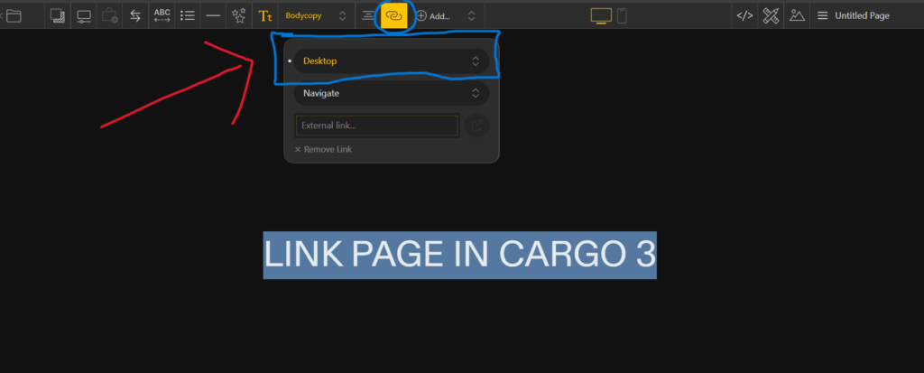 Link page in Cargo 3