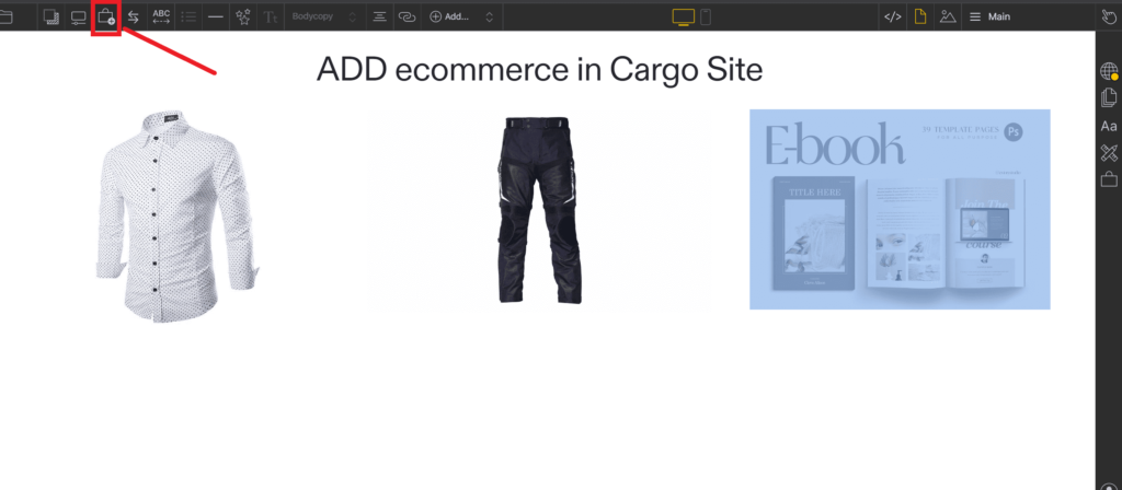 add products to cargo site