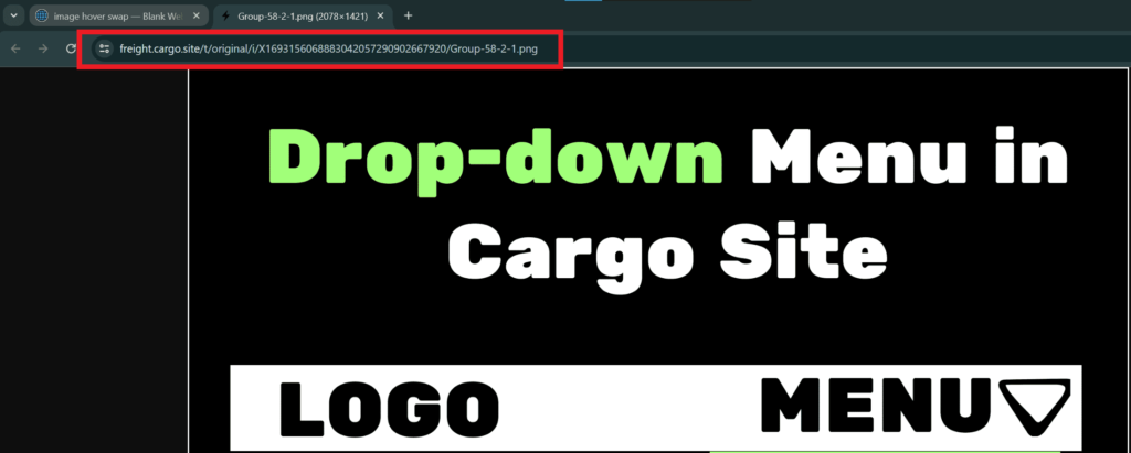 copy image url in cargo site