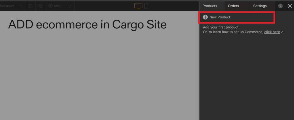 add product to cargo site