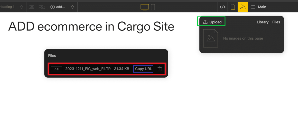 add digital product to cargo site