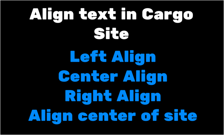 align text in cargo site